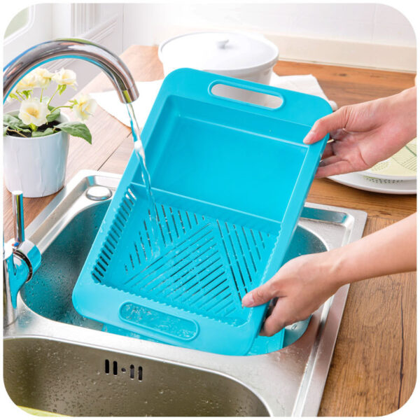 Multifunction Kitchen Chopping Blocks Sinks Drain Basket Cutting Board Vegetable Meat Tools Kitchen Accessories Chopping Board - Image 2