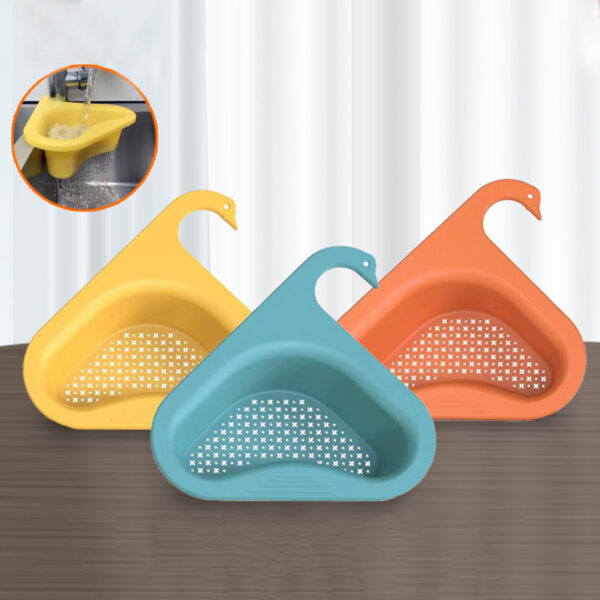 Household Sink Hanging Fruit And Vegetable Filter Water Drain Basket Kitchen Dry And Wet Separation Swan Drain Basket - Image 3