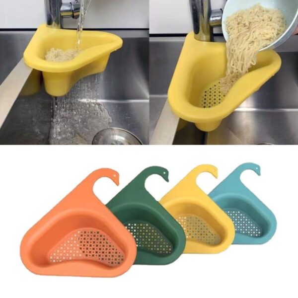 Household Sink Hanging Fruit And Vegetable Filter Water Drain Basket Kitchen Dry And Wet Separation Swan Drain Basket - Image 2