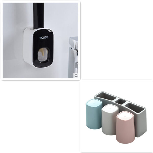 Wall Mounted Automatic Toothpaste Holder Bathroom Accessories Set Dispenser - Image 10